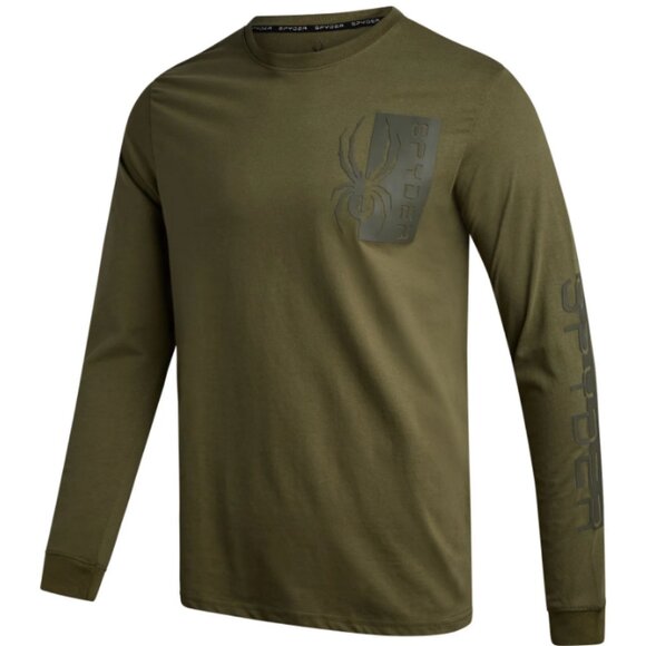 NEW SPYDER Mens Split Logo Long Sleeve - Sage - Picture 1 of 3
